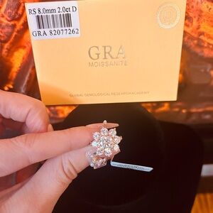 Moissanite Floral Ring in rose gold